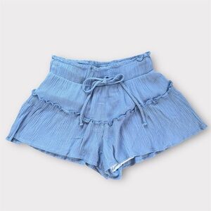 Altar’d State Blue Kendall Ruffle Shorts Layered Spring Summer Size XS